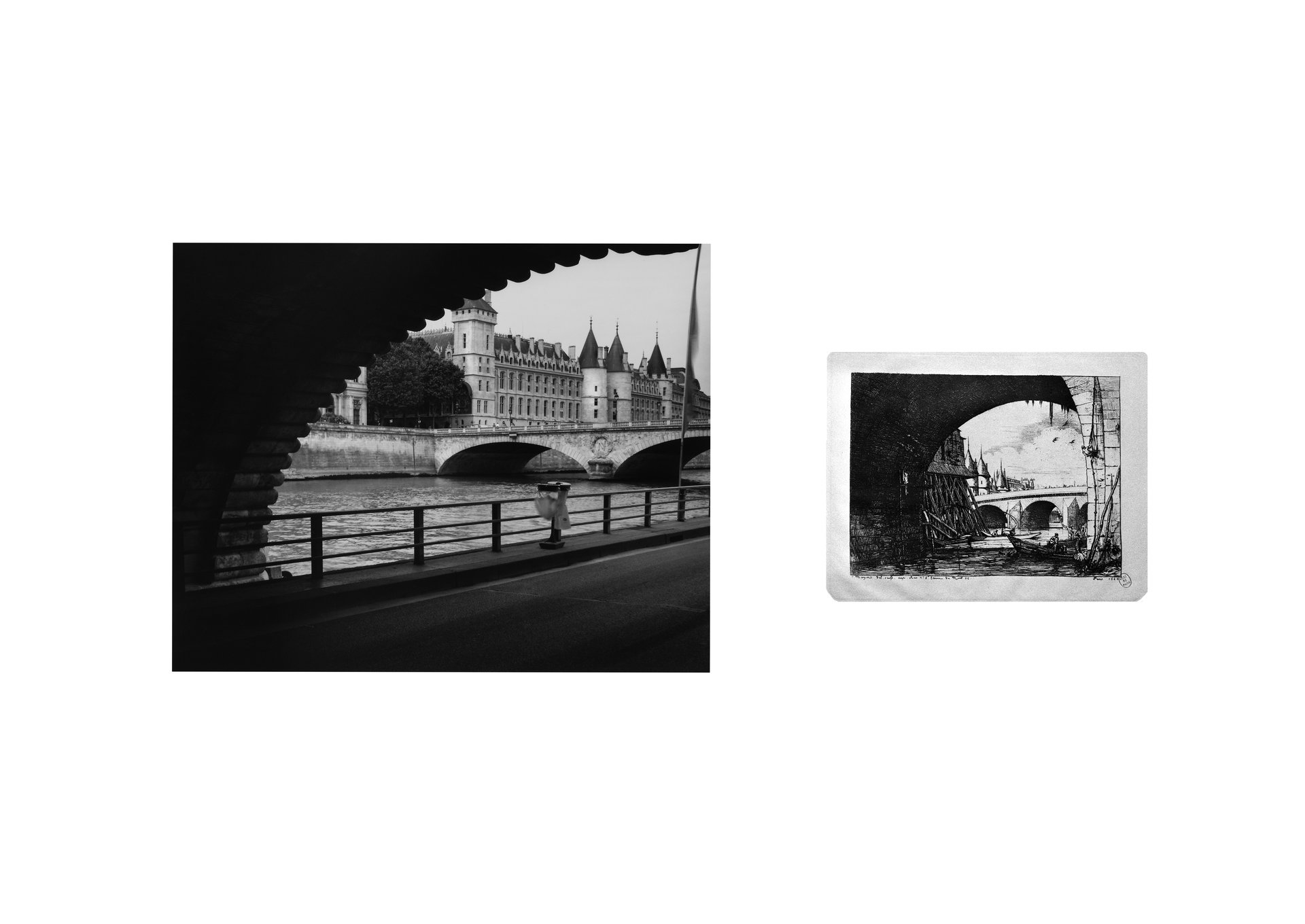 L&#x27;arche du Pont Notre-Dame (after Charles Méryon)